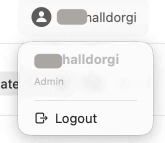 Logout menu option
